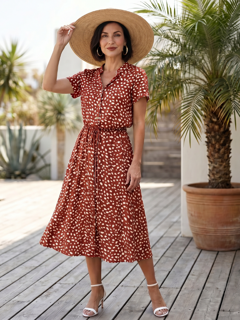 Lila™ | Chic Printed Midi Dress for Effortless Elegance