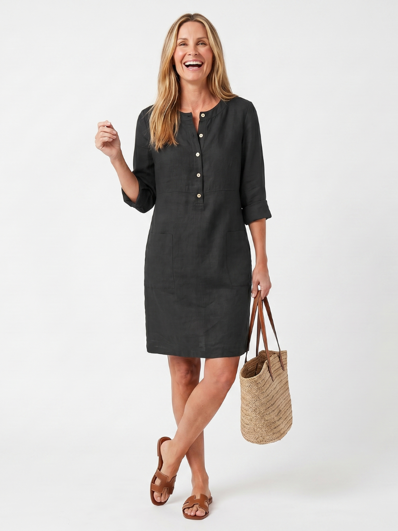 Harriet™ | Chic Button-Front Dress for Effortless Elegance