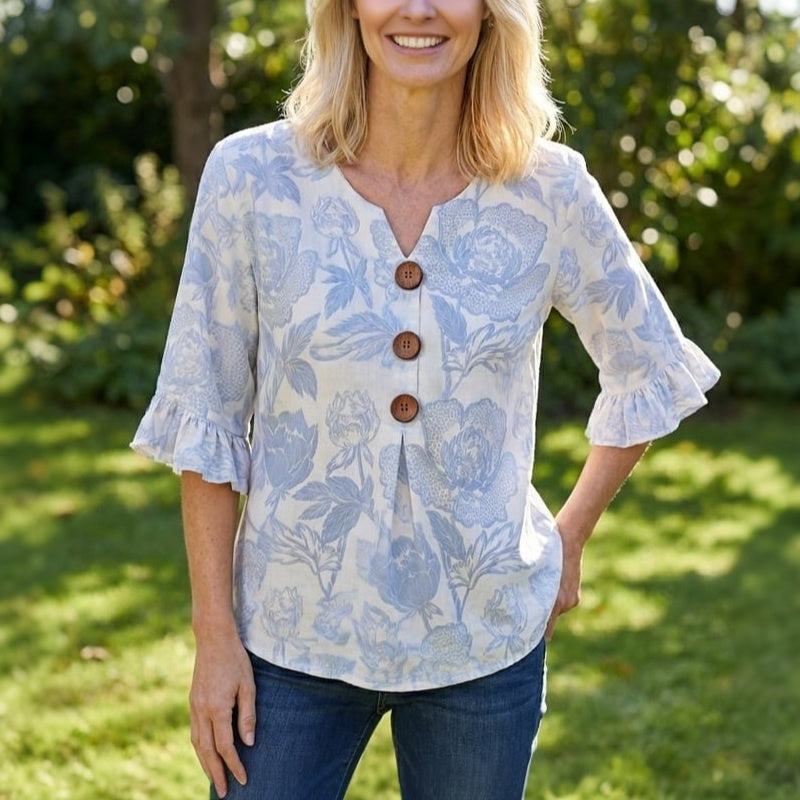 Isabelle™ | Timeless Floral Blouse for Elegance