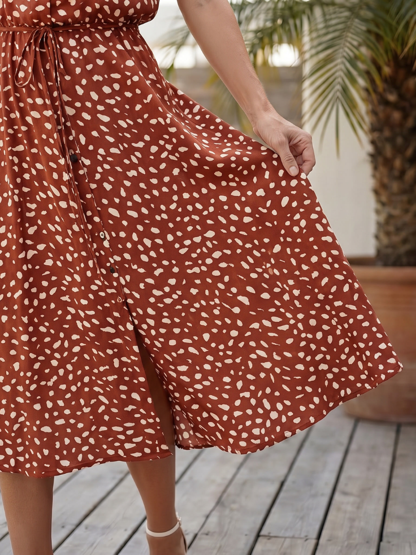 Lila™ | Chic Printed Midi Dress for Effortless Elegance