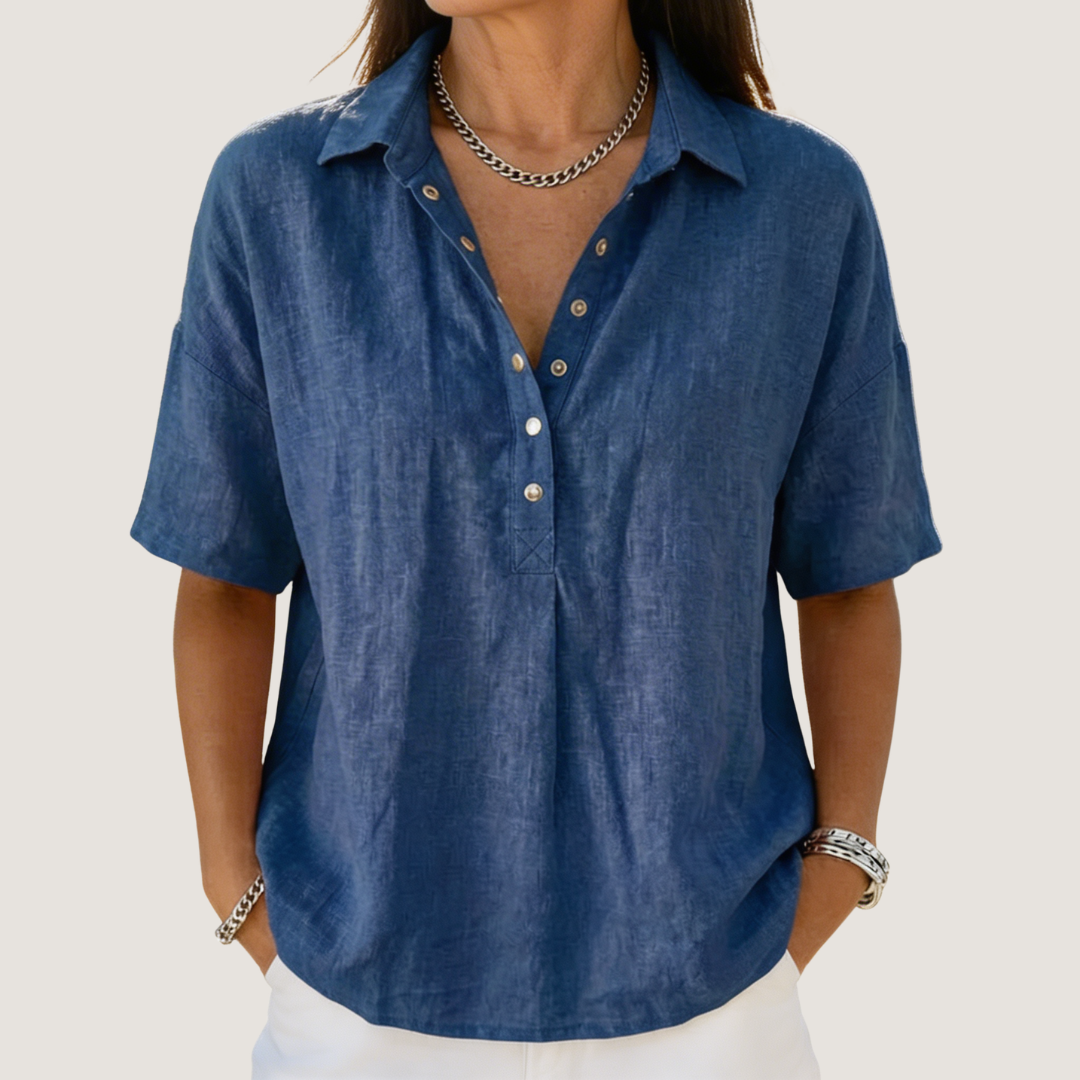 Clara - Chic Cotton Blouse for Effortless Style