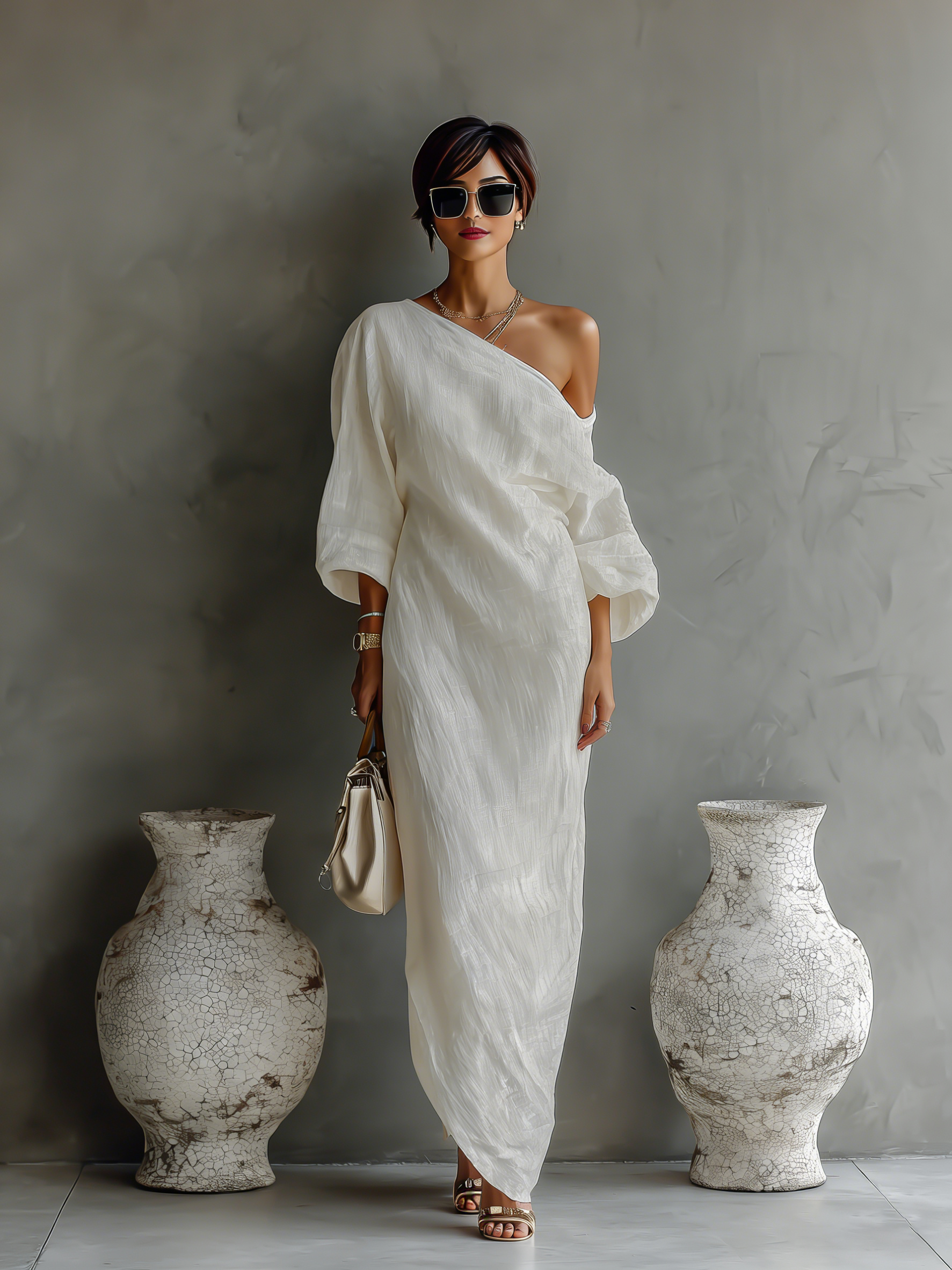 Clara™ | Graceful Off-Shoulder Linen Dress