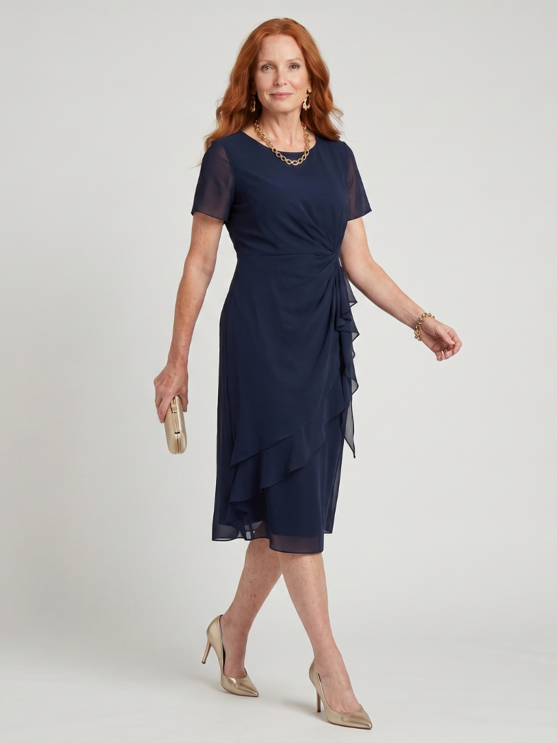 Elowen™ | Chic Midi Dress with Twisted Detail