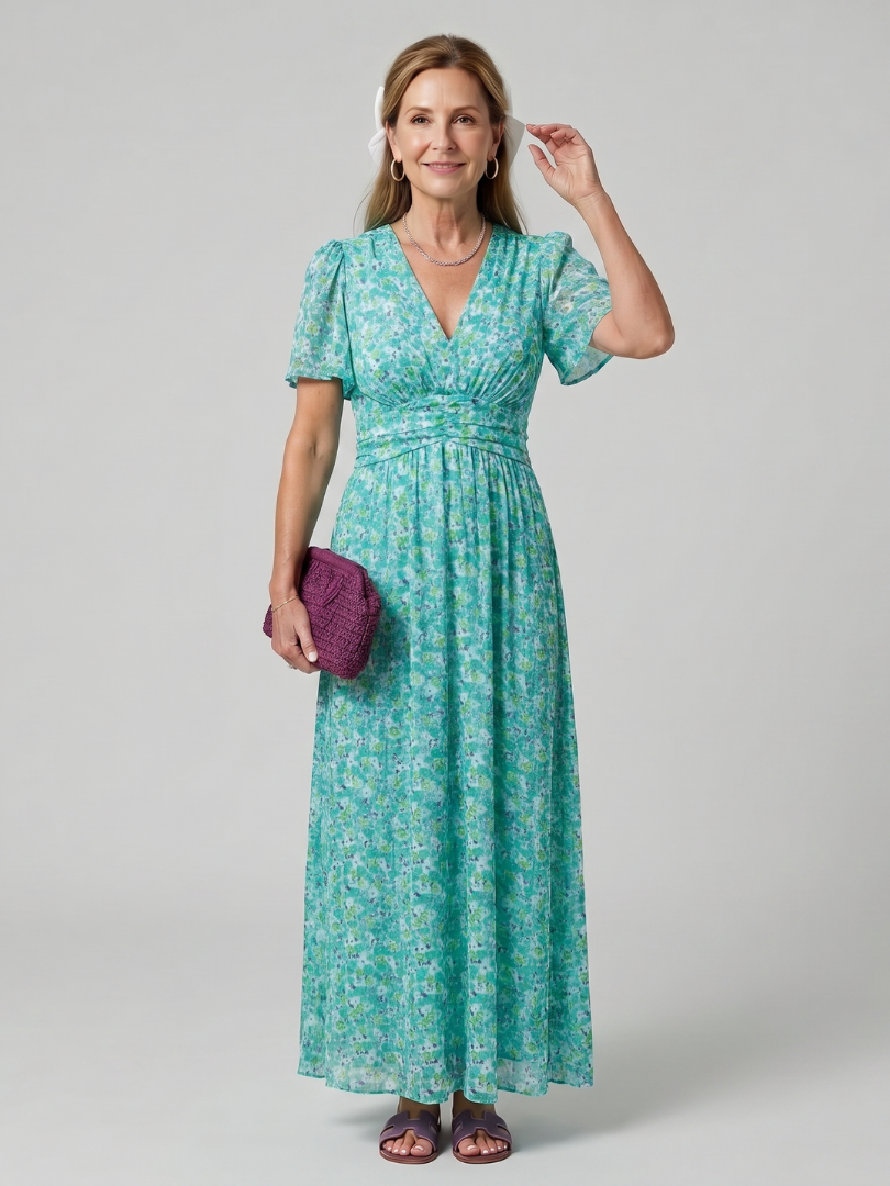 Cecily™ | Charming Floral Midi Dress for Effortless Elegance