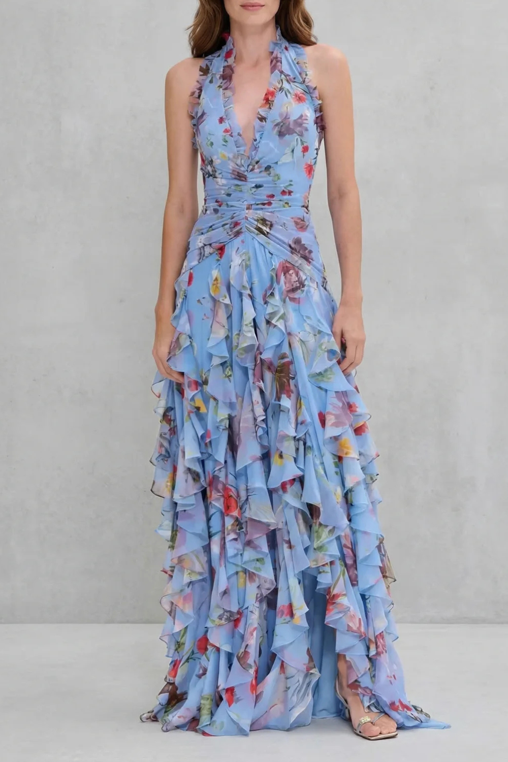 Bella - Flowing Halter Maxi Dress