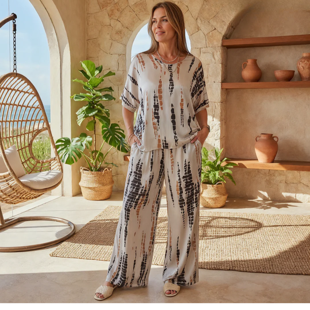 Marie™ | Chic Printed Two-Piece Ensemble