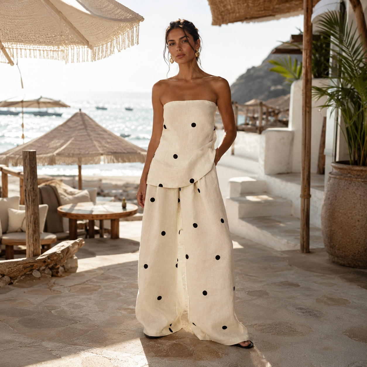 Lila™ | Chic Mediterranean Polka Dot Set