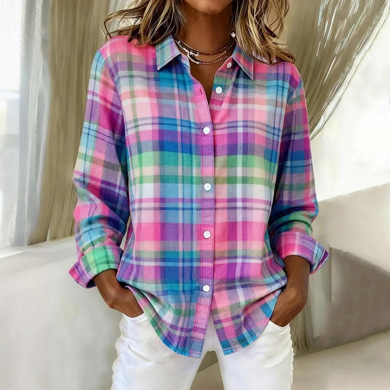 Lila™ | Vibrant Cotton Checked Shirt for Everyday Chic