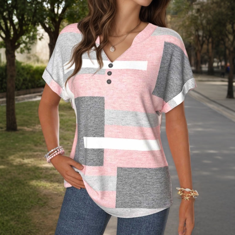 Lila™ | Chic Colour Block Blouse for Effortless Style