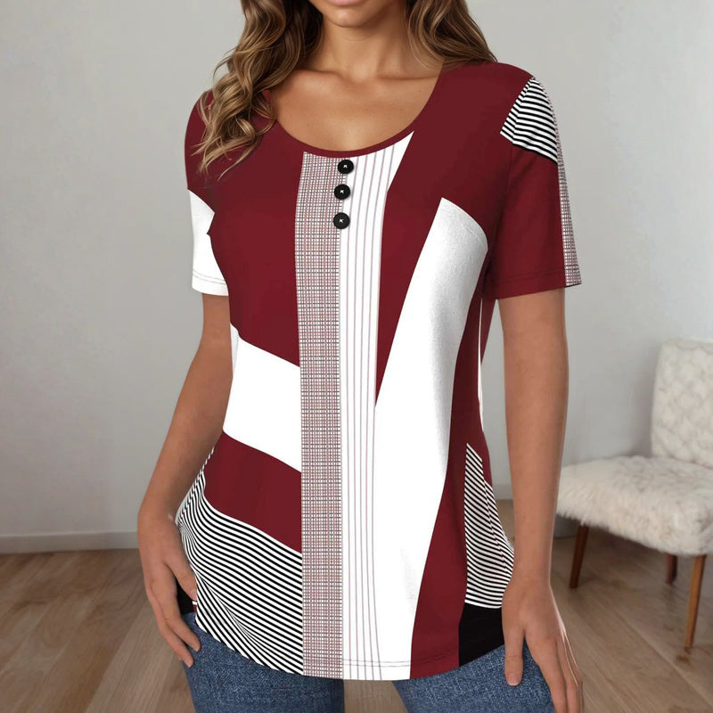 Lila™ | Chic Striped Cotton T-Shirt