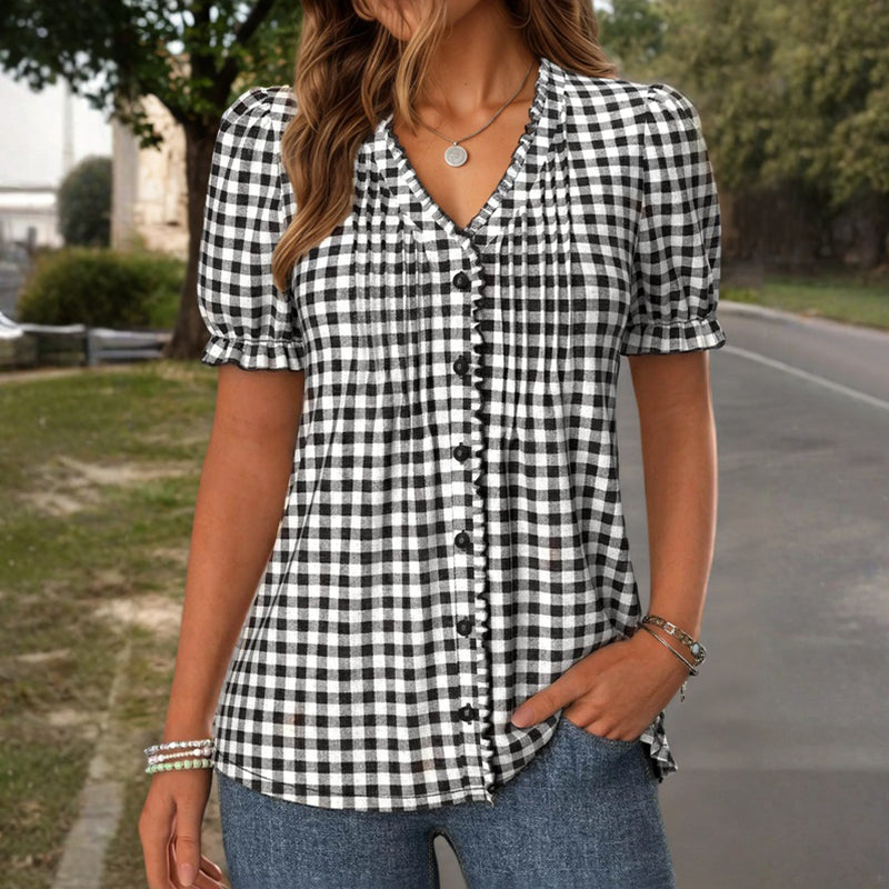 Lila™ | Stylish Checkered Cotton Shirt