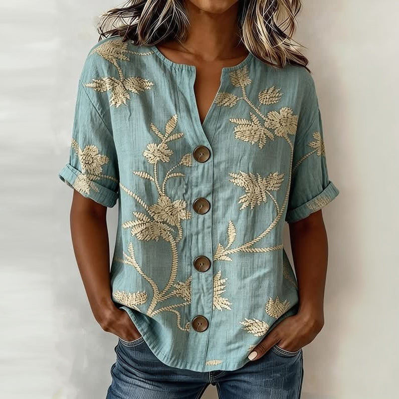 Lila™ | Vintage Floral Chiffon Blouse for Effortless Charm