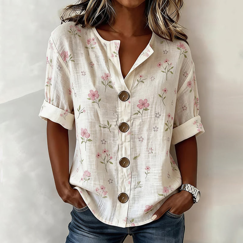 Clara™ | Romantic Floral Chiffon Blouse