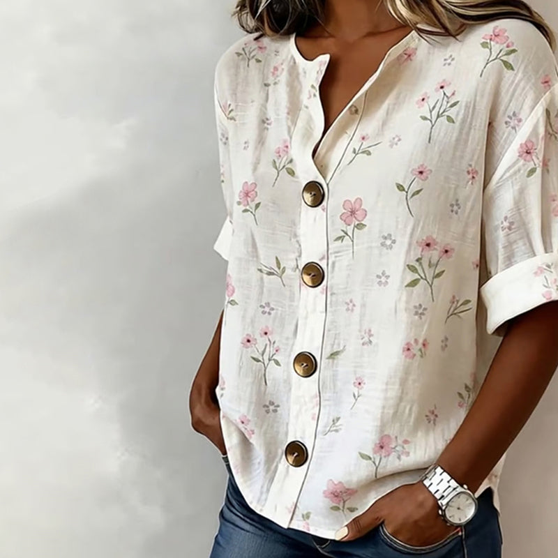 Clara™ | Romantic Floral Chiffon Blouse
