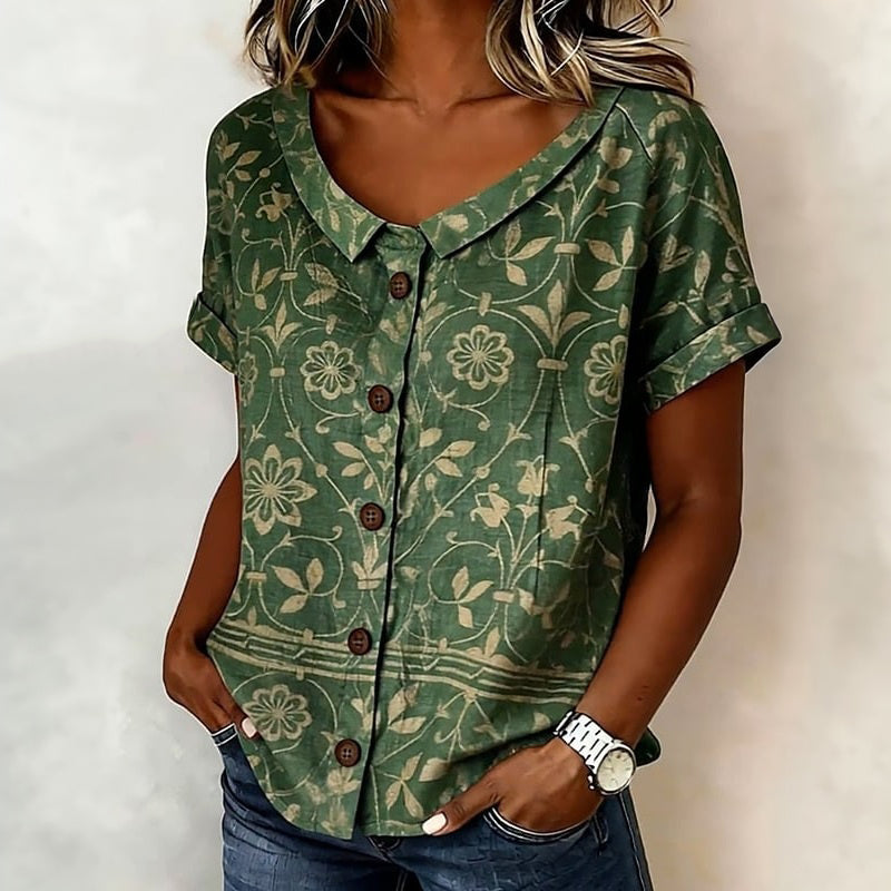 Isabella™ | Graceful Vintage Floral Blouse