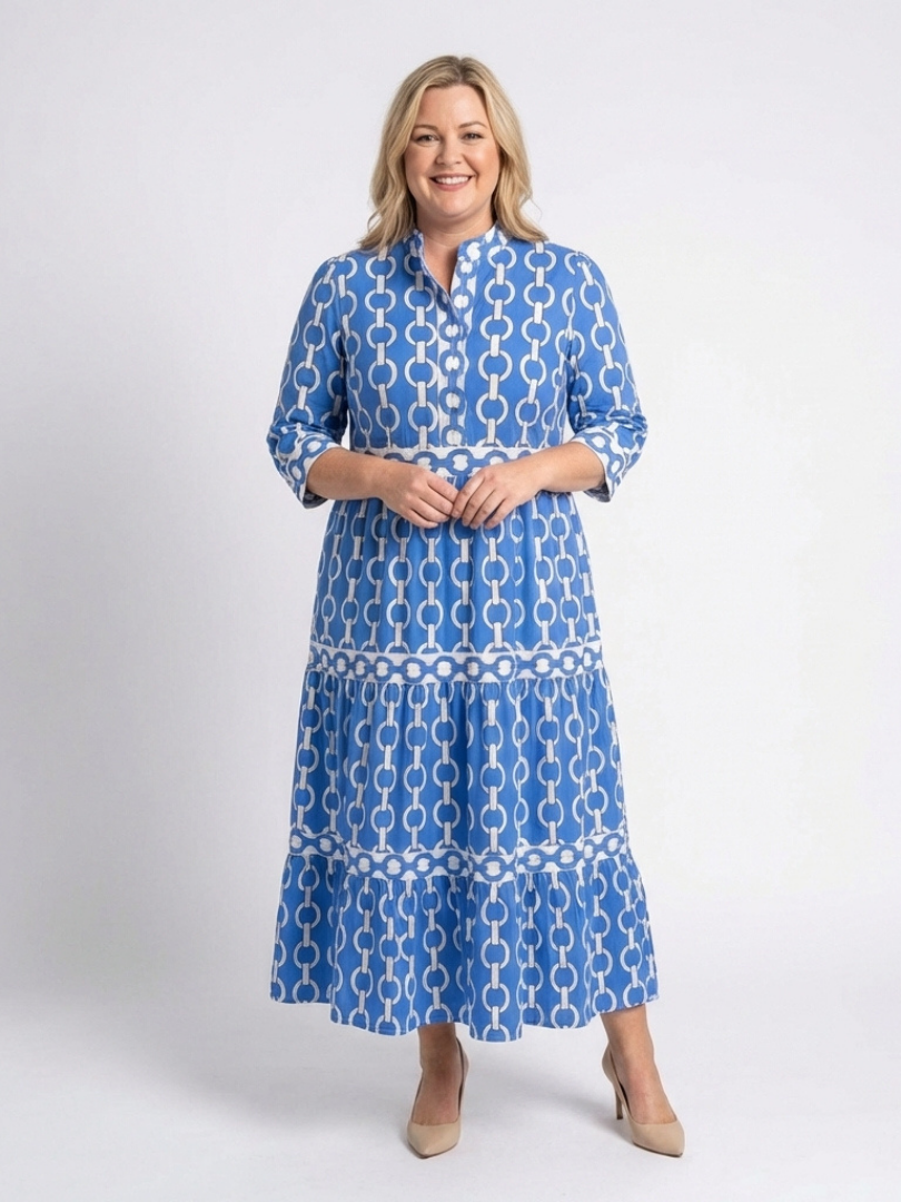 Lila™ | Chic Midi Dress in Chain Print