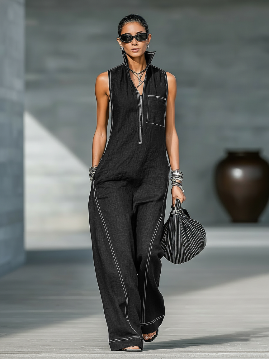 Anet - Chic Sleeveless Dungarees