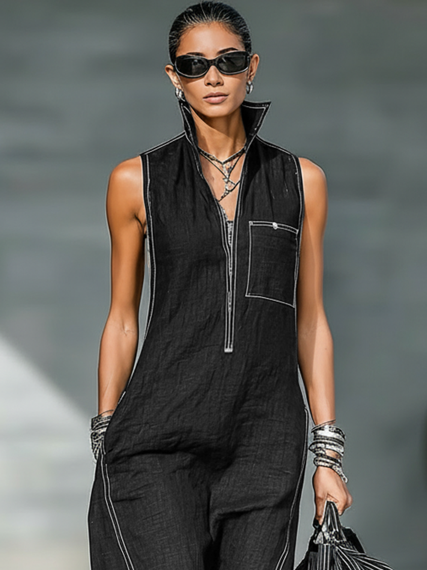 Anet - Chic Sleeveless Dungarees