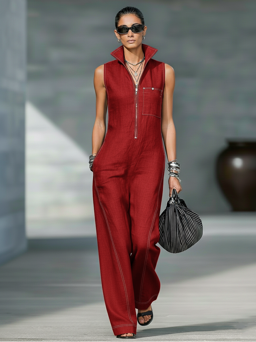 Anet - Chic Sleeveless Dungarees