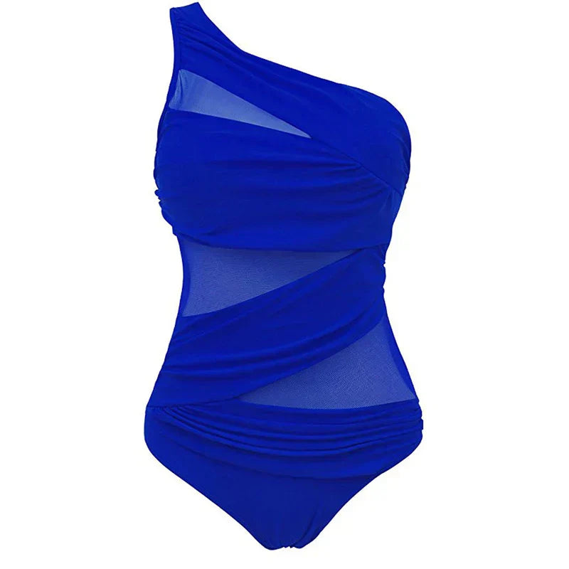 Nina™ | Chic One-Shoulder Plus Size Swimsuit