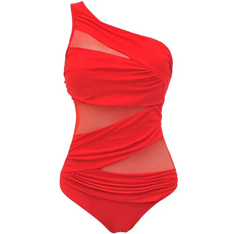 Nina™ | Chic One-Shoulder Plus Size Swimsuit