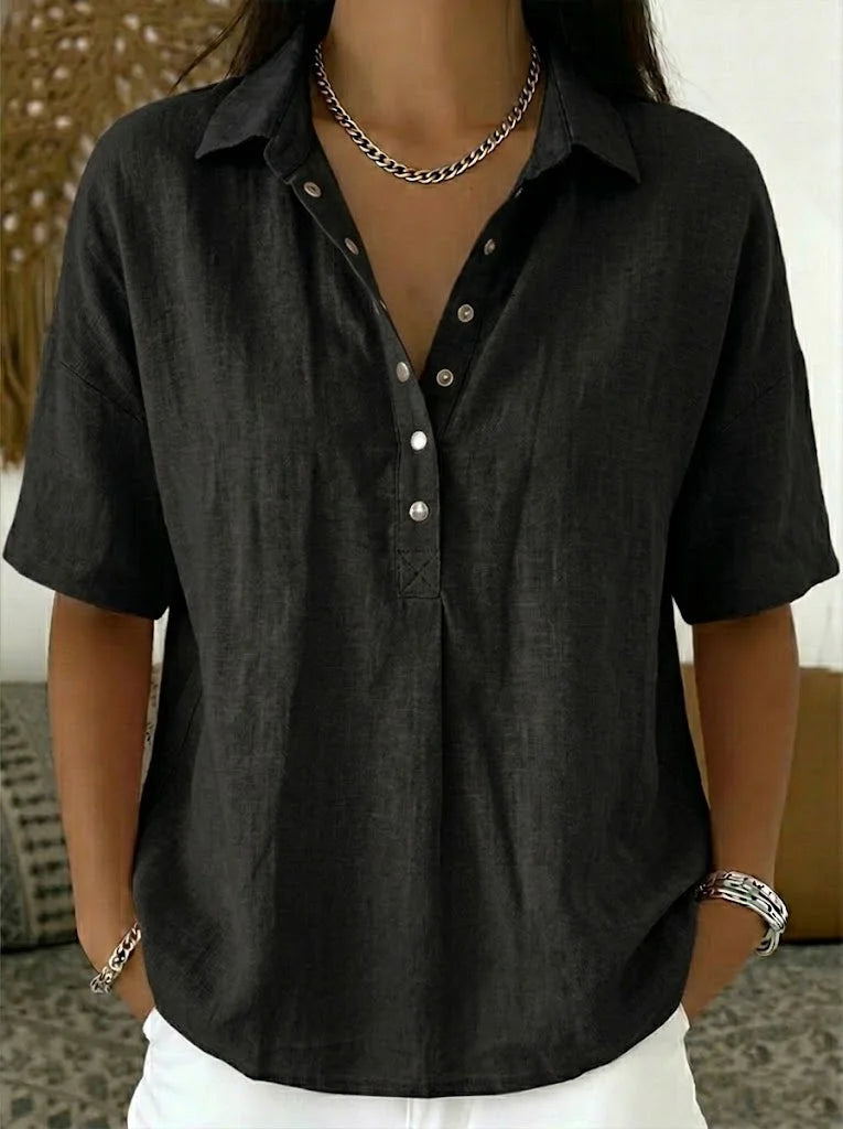 Clara - Chic Cotton Blouse for Effortless Style