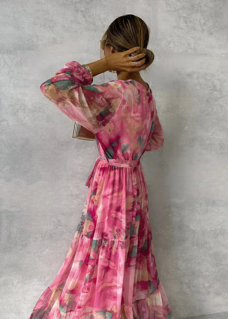 Elena™ | Chic Floral Wrap Dress for Effortless Elegance