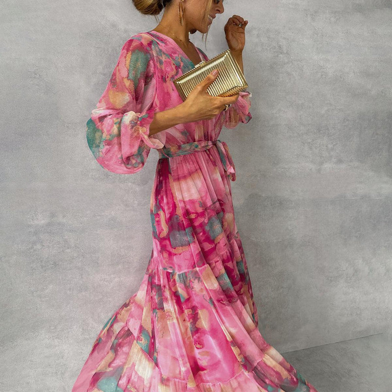 Elena™ | Chic Floral Wrap Dress for Effortless Elegance