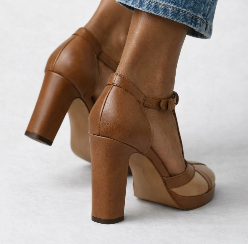 Evelyn™ | Chic Leather Heels for Effortless Elegance