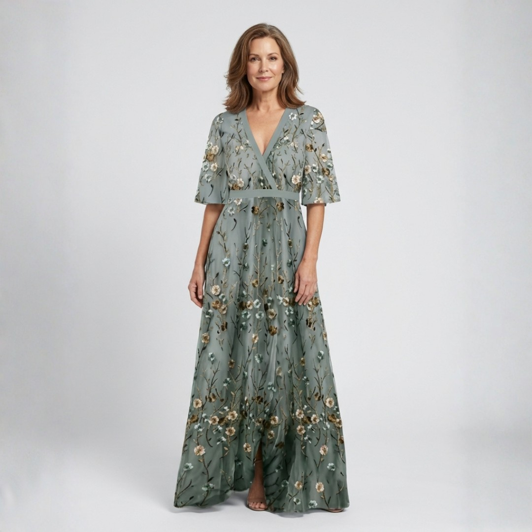 Élodie™ | Flowing Floral V-Neck Dress