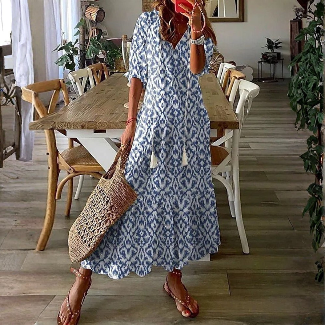 Lila™ | Chic Cotton Midi Dress for Elegance