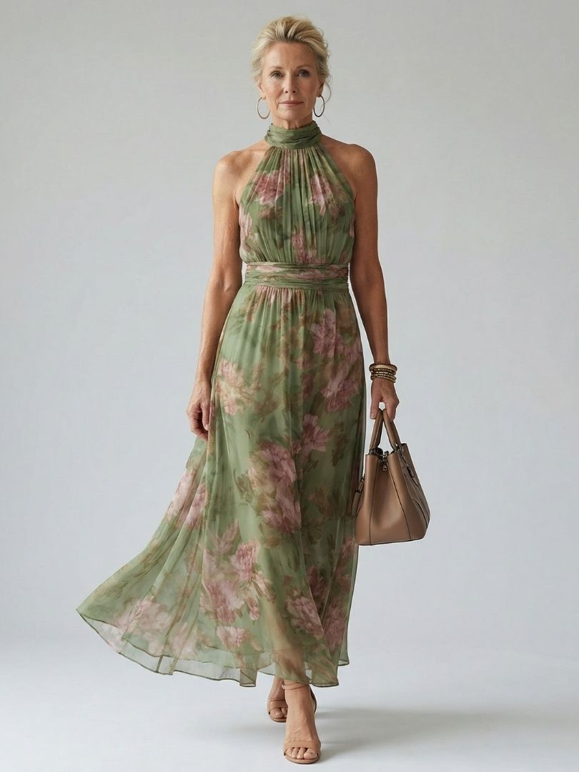 Naomi™ | Graceful Halter Maxi Dress for Effortless Elegance