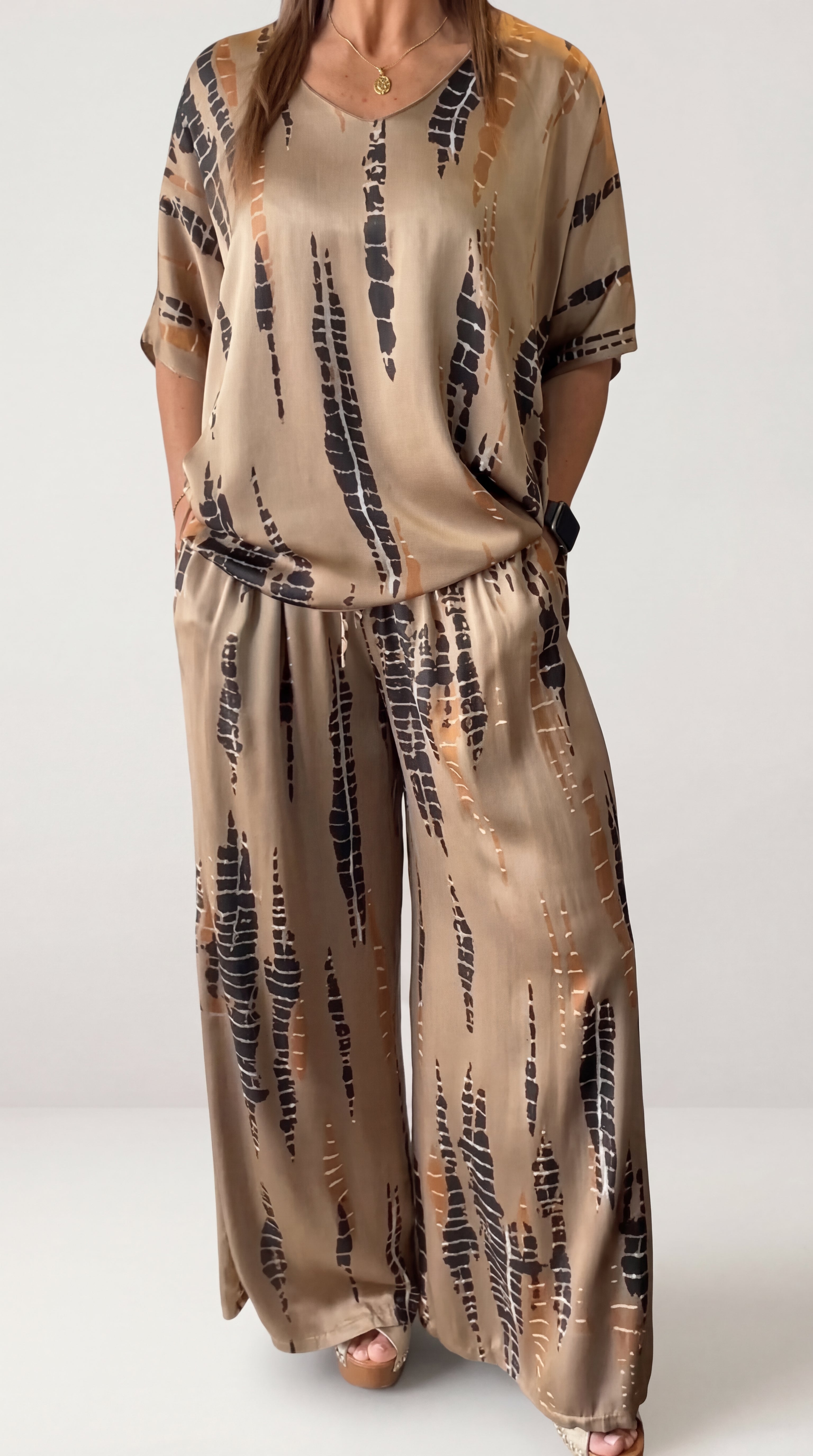 Marie™ | Chic Printed Two-Piece Ensemble