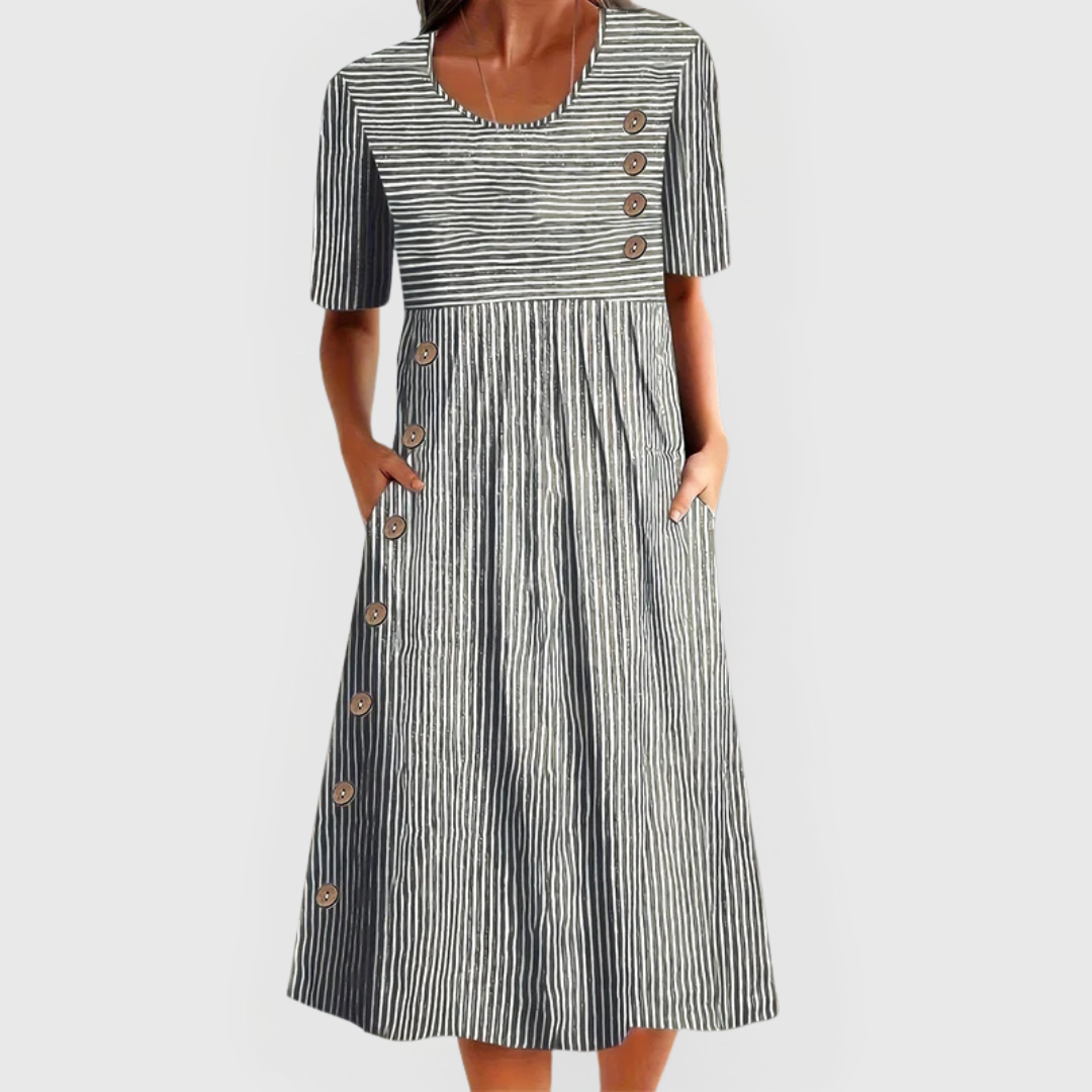 Lila| Chic Striped Midi Dress