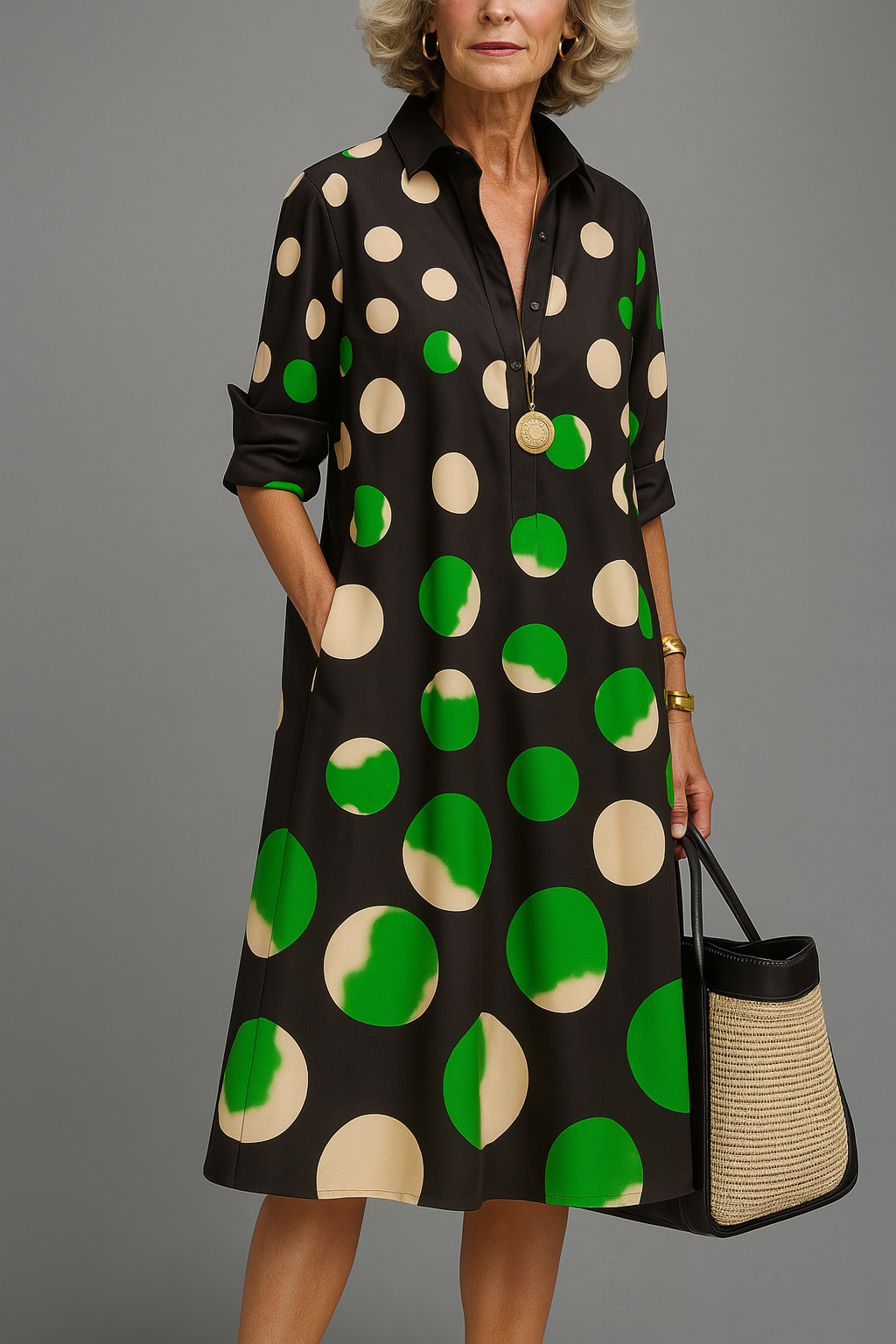 Loretta - Chic Satin Midi Dress