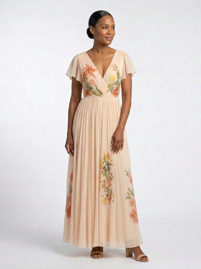 Lila™ | Flowing Pleated Maxi Dress for Effortless Elegance