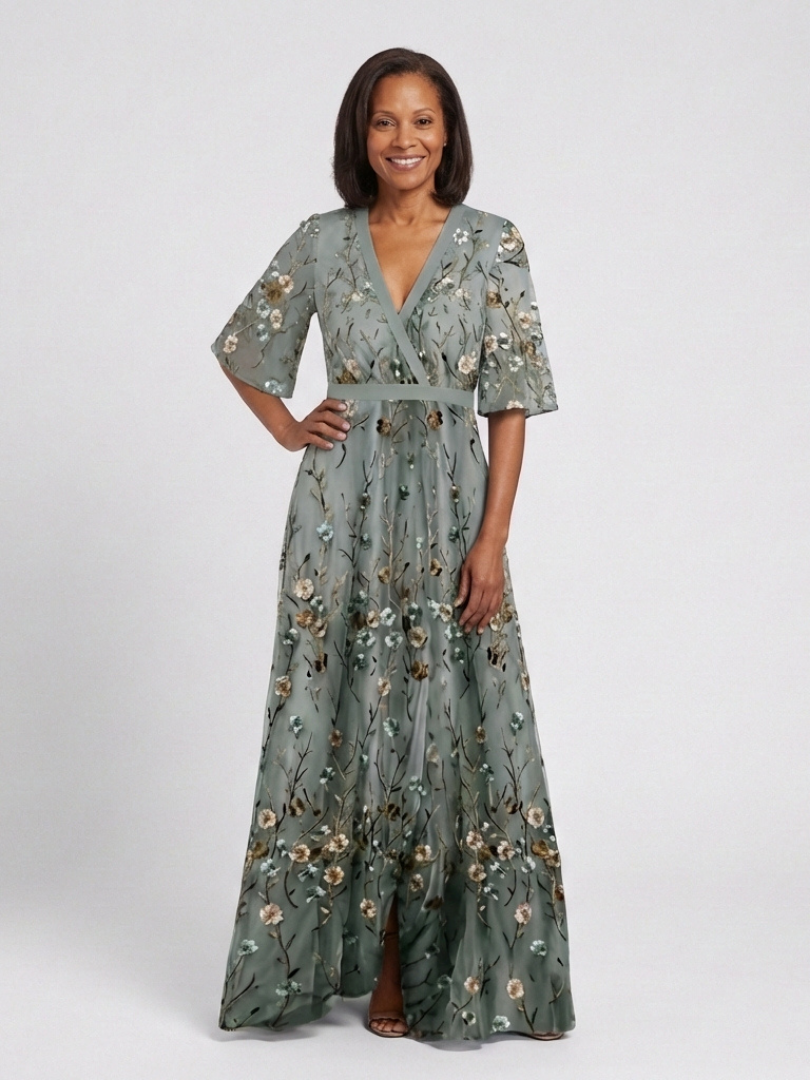 Élodie™ | Flowing Floral V-Neck Dress