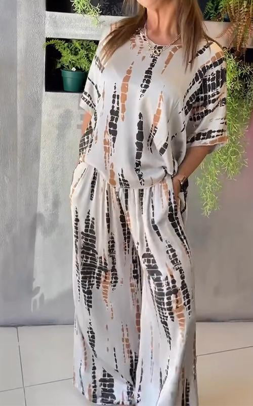 Marie™ | Chic Printed Two-Piece Ensemble