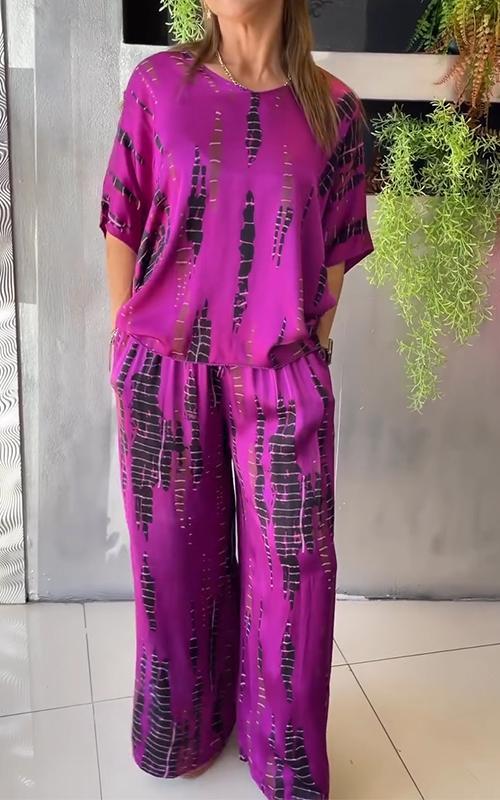 Marie™ | Chic Printed Two-Piece Ensemble