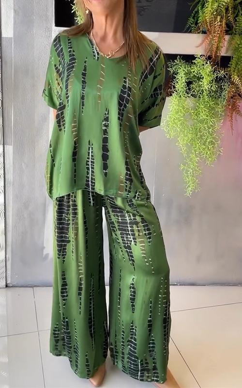 Marie™ | Chic Printed Two-Piece Ensemble