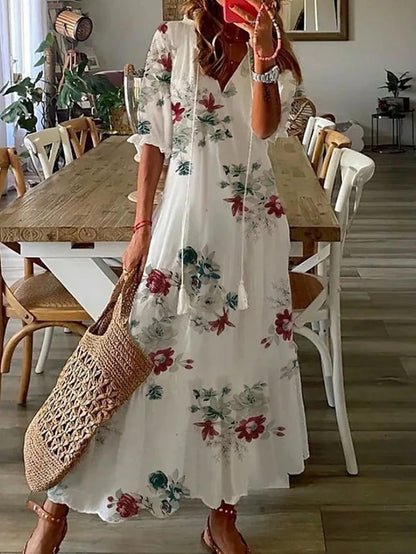 Lila™ | Chic Cotton Midi Dress for Elegance