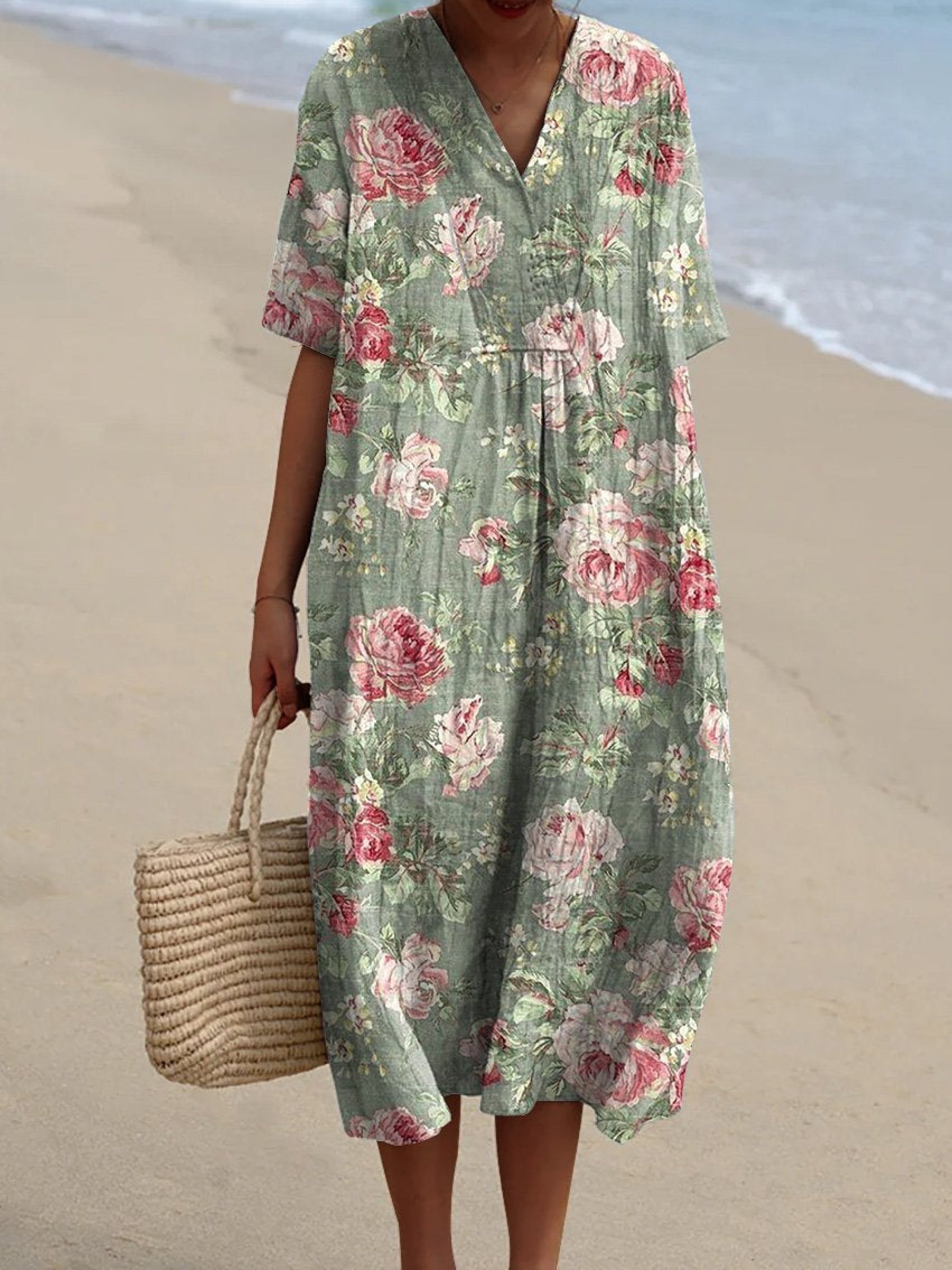 Lina™ | Timeless Floral Midi Dress for Grace