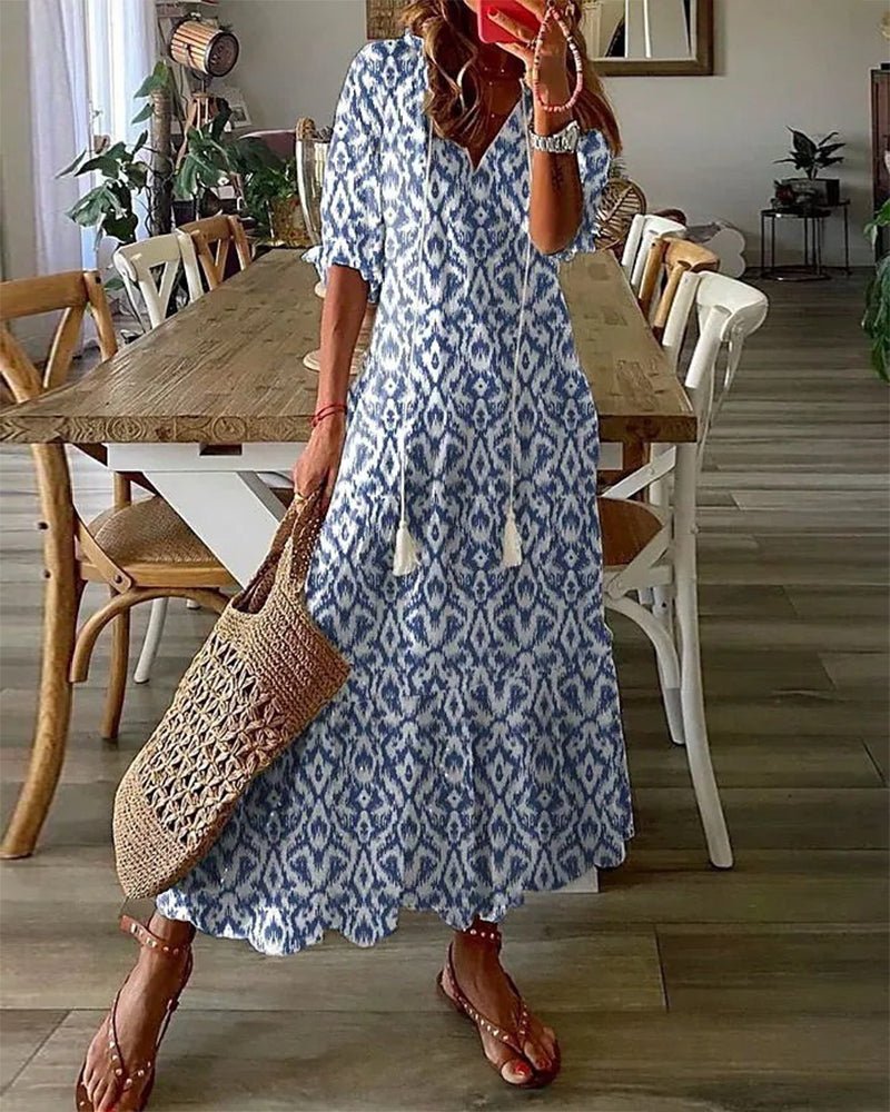 Lila™ | Chic Cotton Midi Dress for Elegance