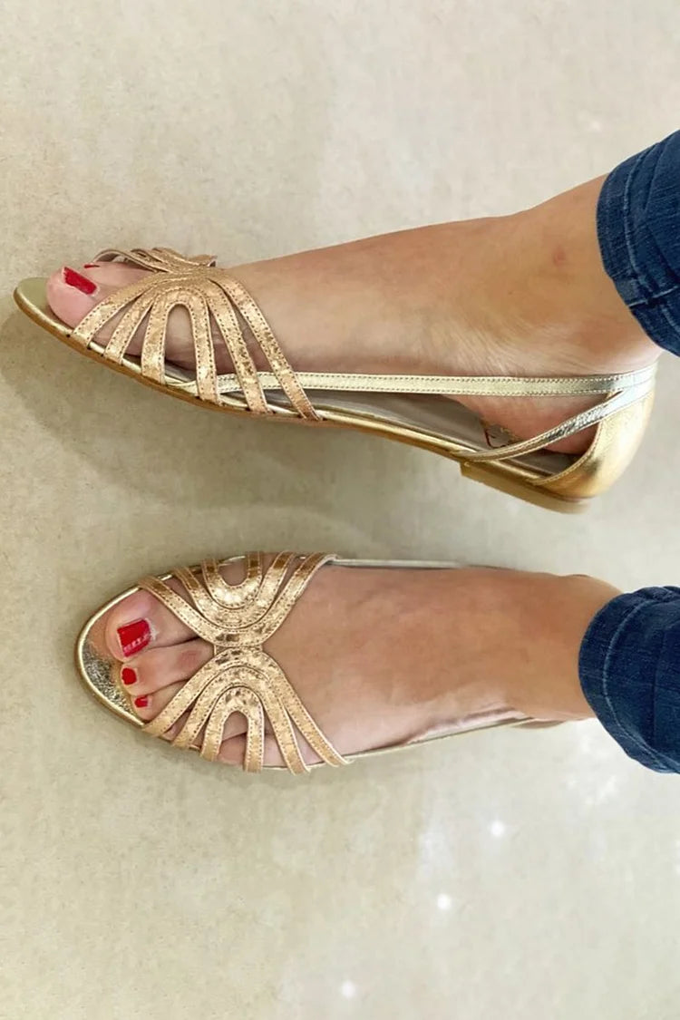 Luna™ | Chic Golden Sandals for Summer Elegance