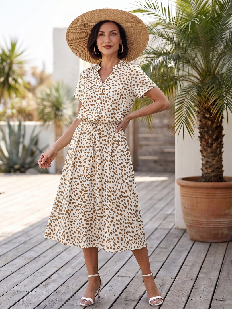 Lila™ | Chic Printed Midi Dress for Effortless Elegance