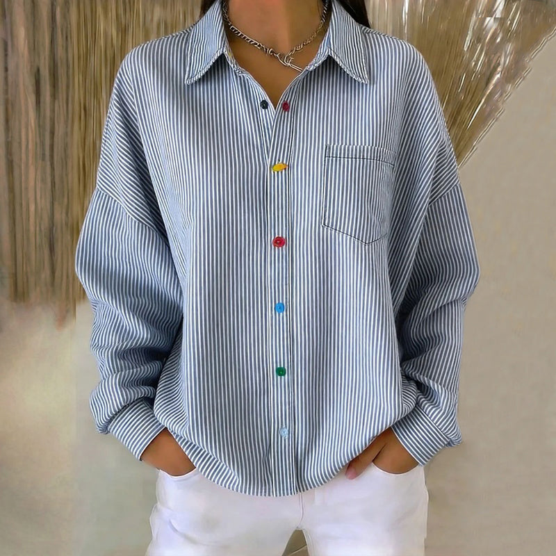 Lila™ | Chic Striped Cotton Blouse