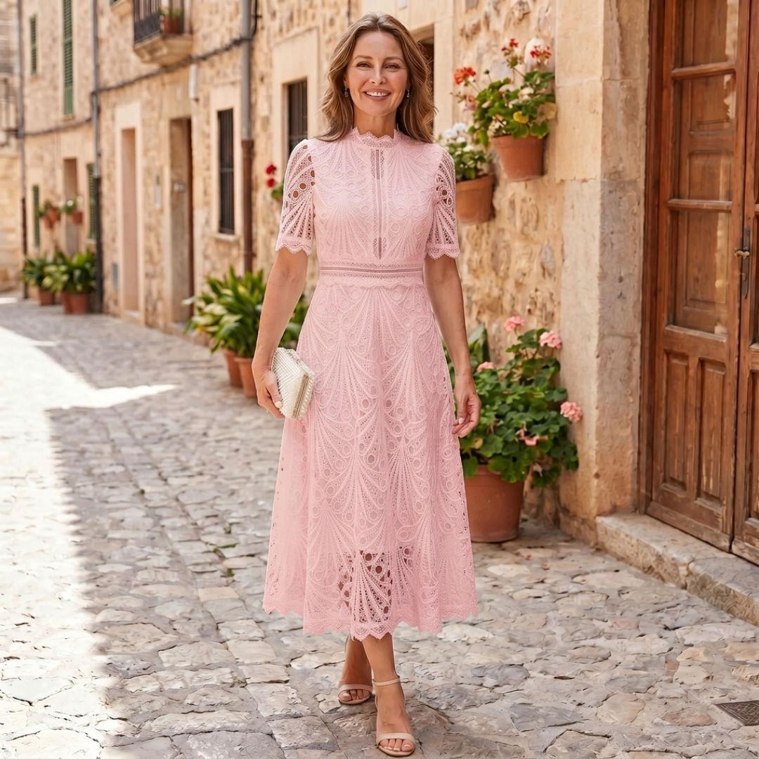 Olivia - Sophisticated Lace Midi Dress