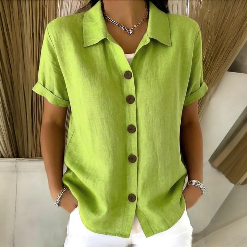 Lila™ | Chic Solid Colour Blouse for Effortless Elegance