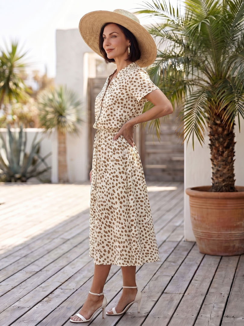 Lila™ | Chic Printed Midi Dress for Effortless Elegance