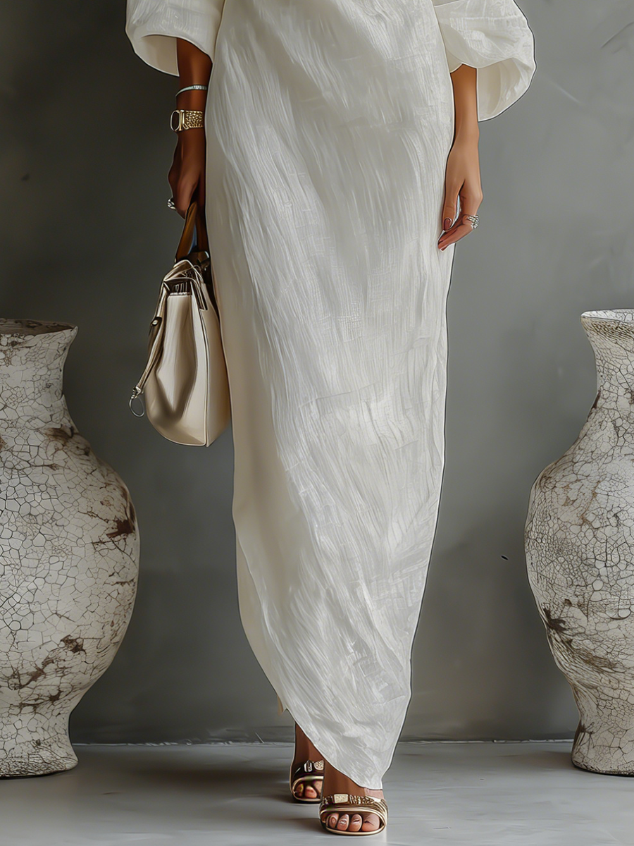 Clara™ | Graceful Off-Shoulder Linen Dress